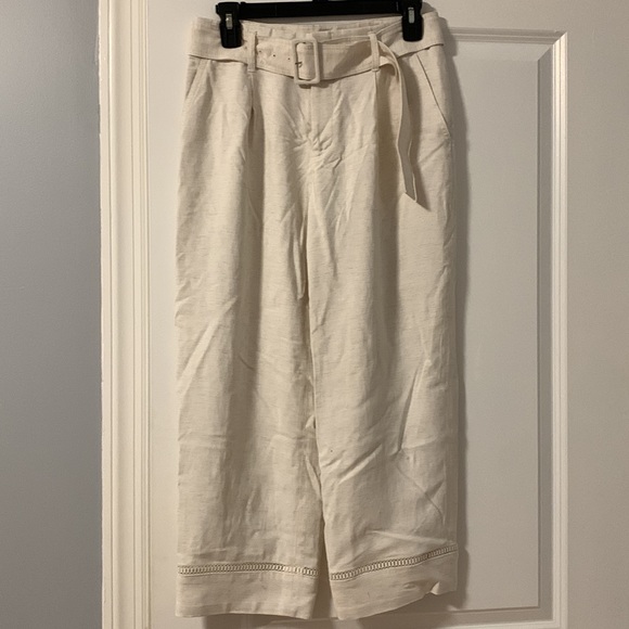 Club Monaco high waist belted  off white pants. NWT - Picture 3 of 4